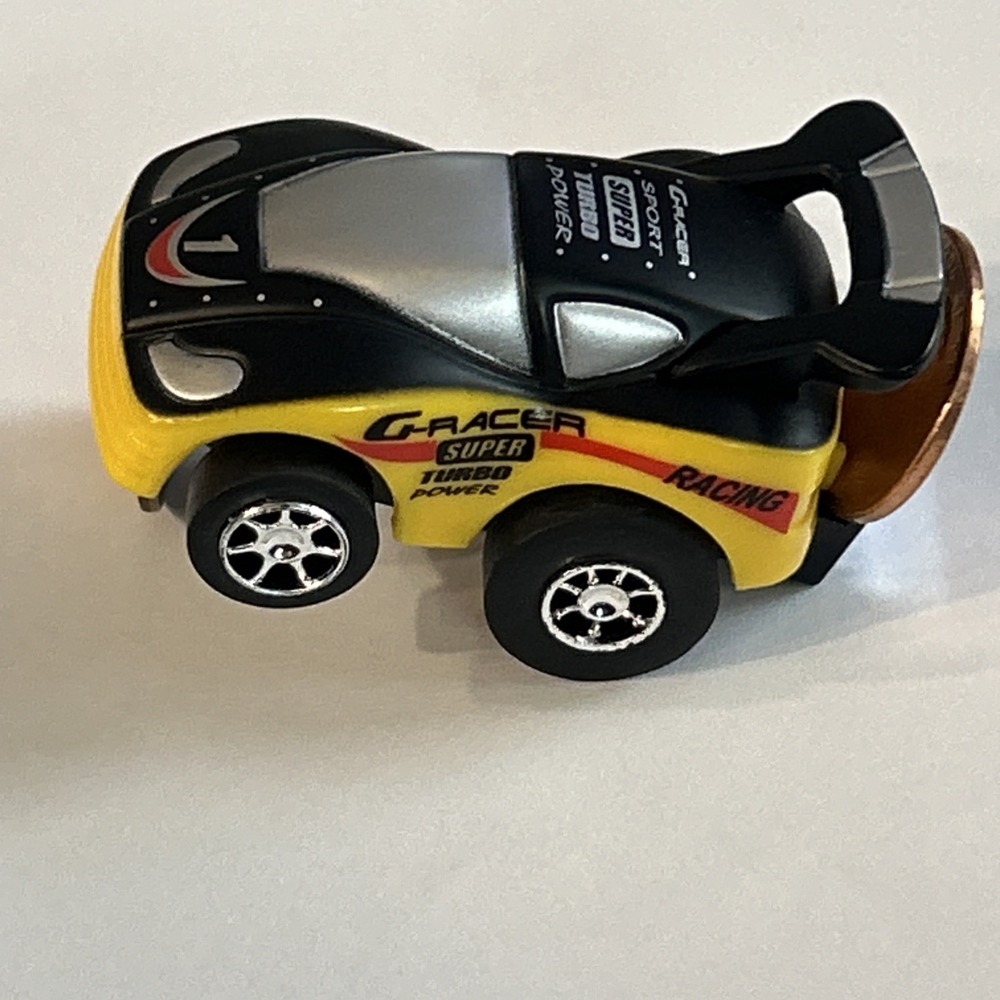 Silverlit Nano Autos No 070 Micro Pull Back Car Yellow Black Penny Racer Toy